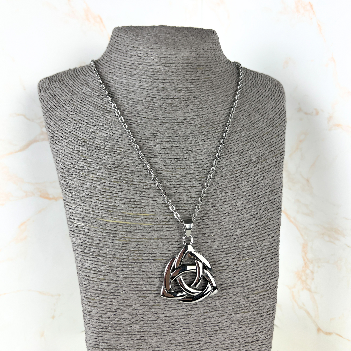 Big triquetra Celtic stainless steel pagan necklace Baguette Magick