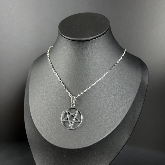 Stainless steel reversed pentacle necklace Baguette Magick