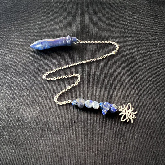 lapis lazuli divination pendulum witch tool bee stainless steel spiritual awakening
