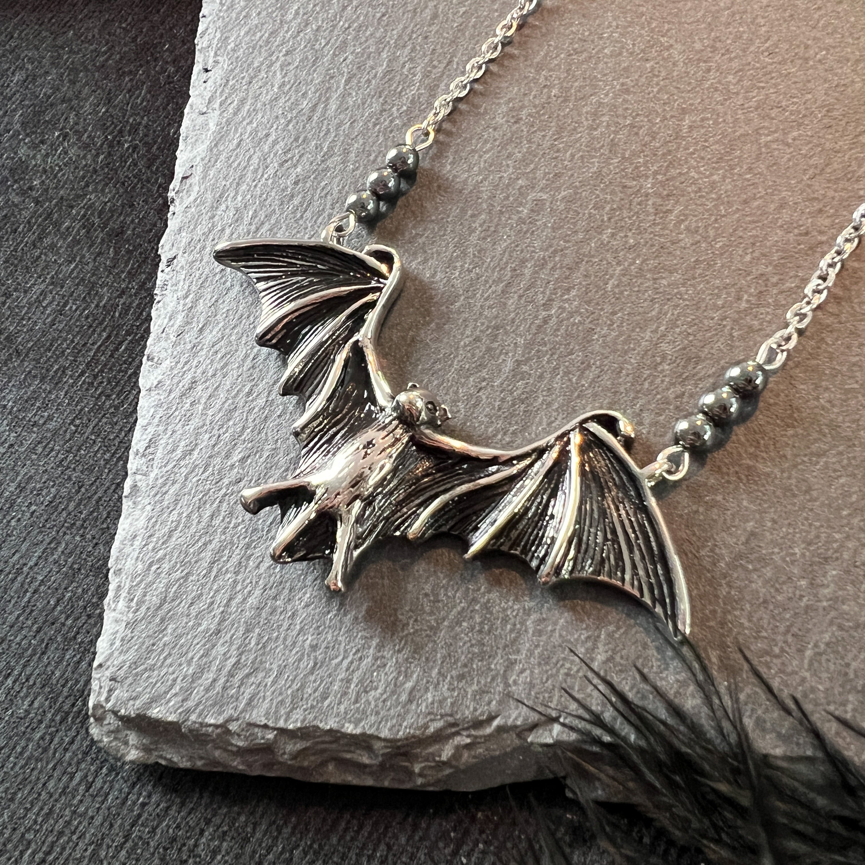 Silver Bat Necklace Halloween Jewelry Large Spread Winged Bat Pendant  Silver Bat Jewelry Gothic Jewelry Halloween Necklace - Etsy