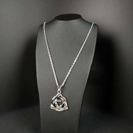 Collier païen en acier inoxydable celtique gros triquetra