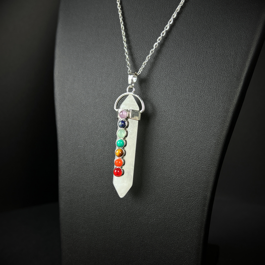 7 chakras quartz necklace