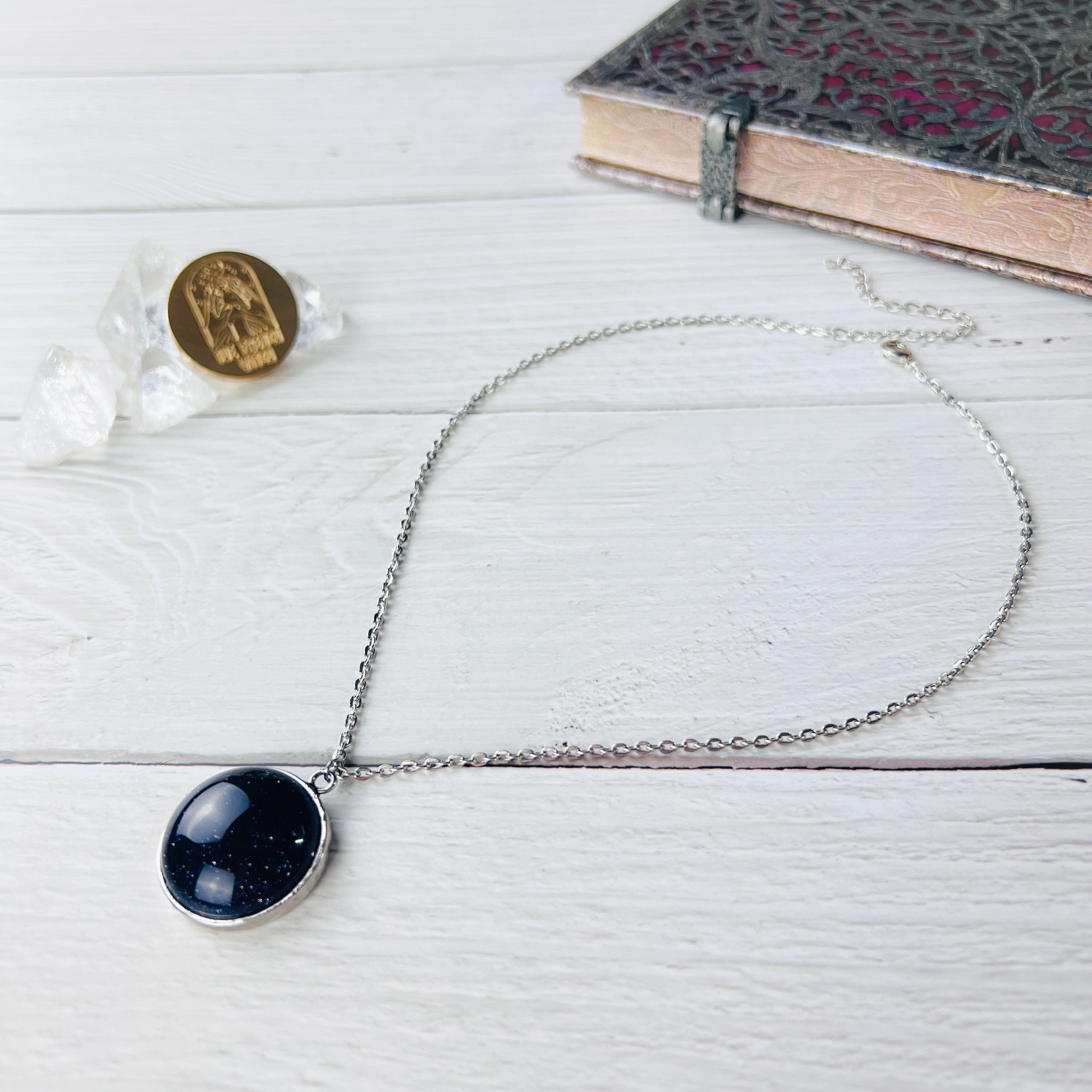 Blue sandstone sale necklace