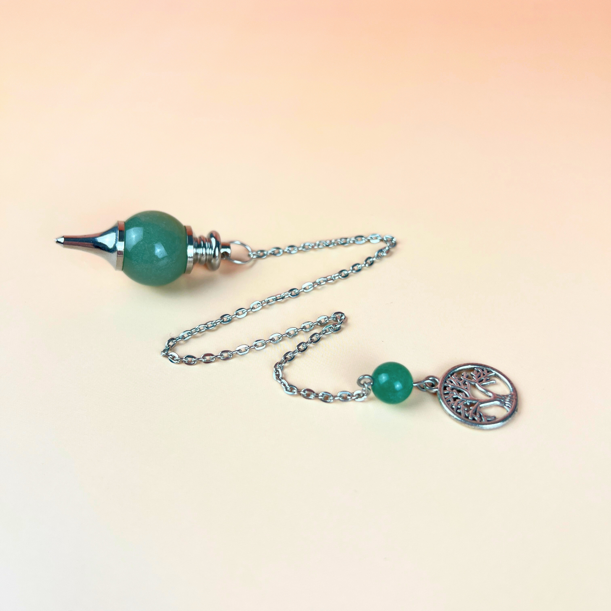 Aventurine and tree of life Sephoroton dowsing pendulum Baguette Magick