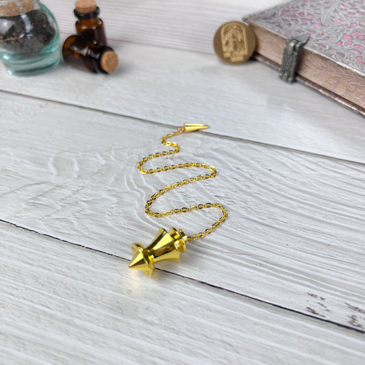 point and dome dowsing pendulum gold for psychic witch divination tool altar witchcraft baguette magick