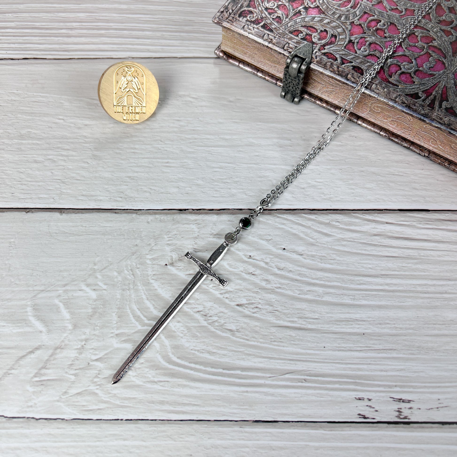 Excalibur sword necklace medieval fantasy jewelry gothic gift ren fair cottagecore Baguette Magick