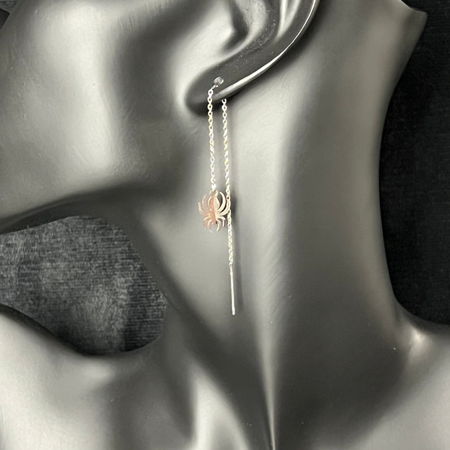 Spider threader stainless steel earrings Baguette Magick