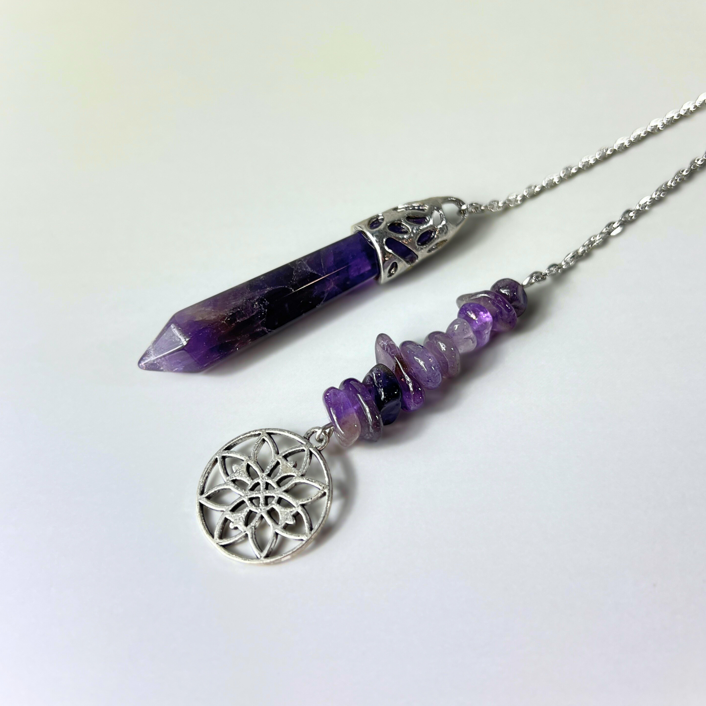 Amethyst and mandala pendulum Baguette Magick