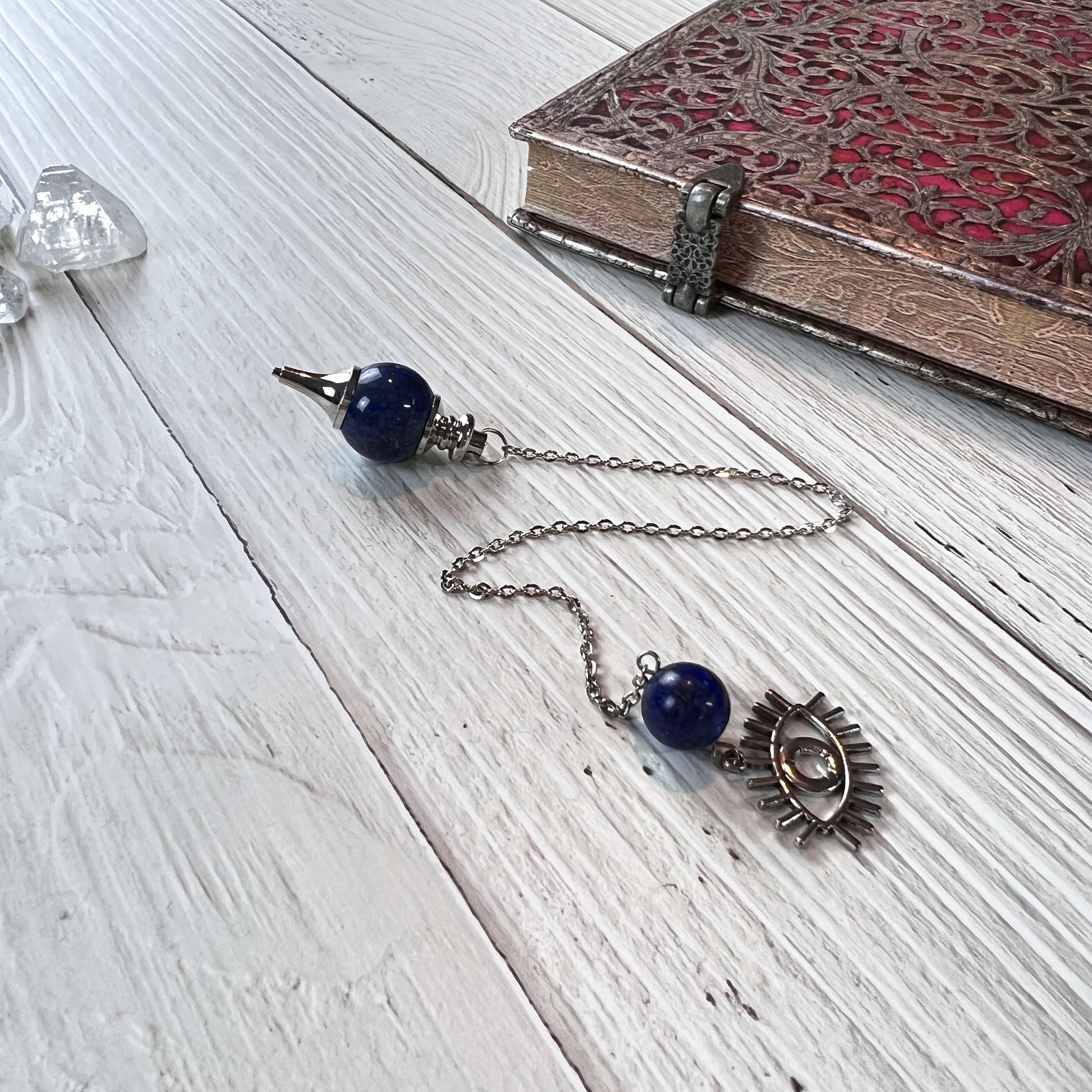 lapis lazuli sephoroton dowsing pendulum third eye divination tool baguette magick