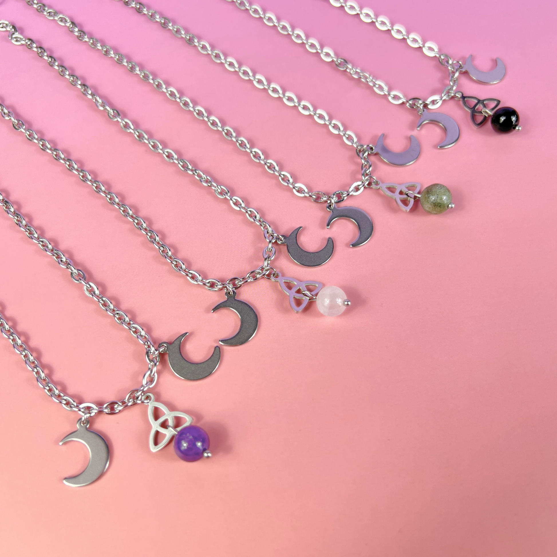 Triple moon Triquetra necklace Baguette Magick