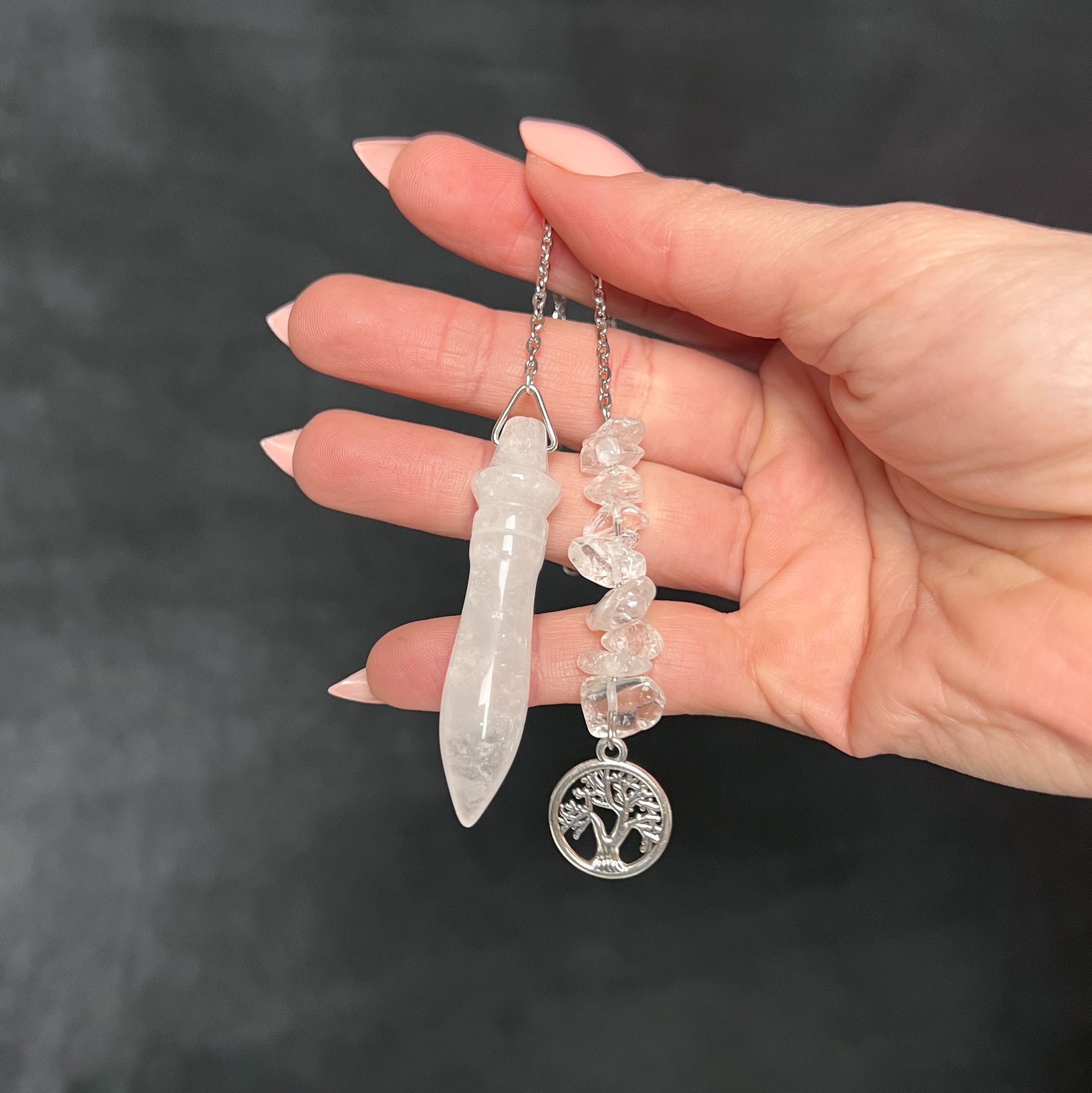 Egyptian Thot pendulum clear quartz and tree of life Baguette Magick