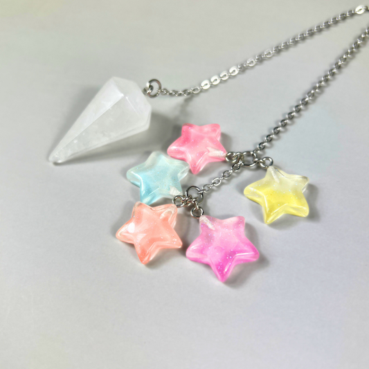 Quartz and stars dowsing pendulum Baguette Magick