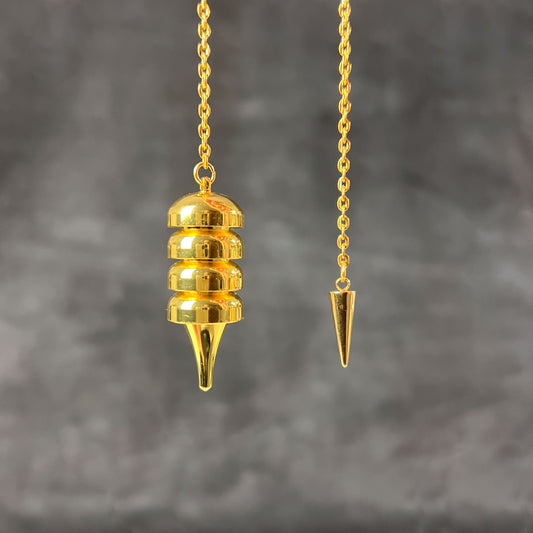 Egyptian Osiris golden metal dowsing and healing pendulum Baguette Magick
