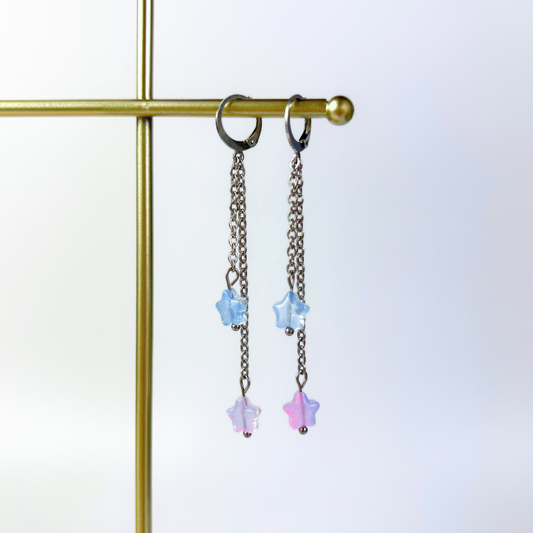 Kawaii star earring, Mono or Pair Baguette Magick