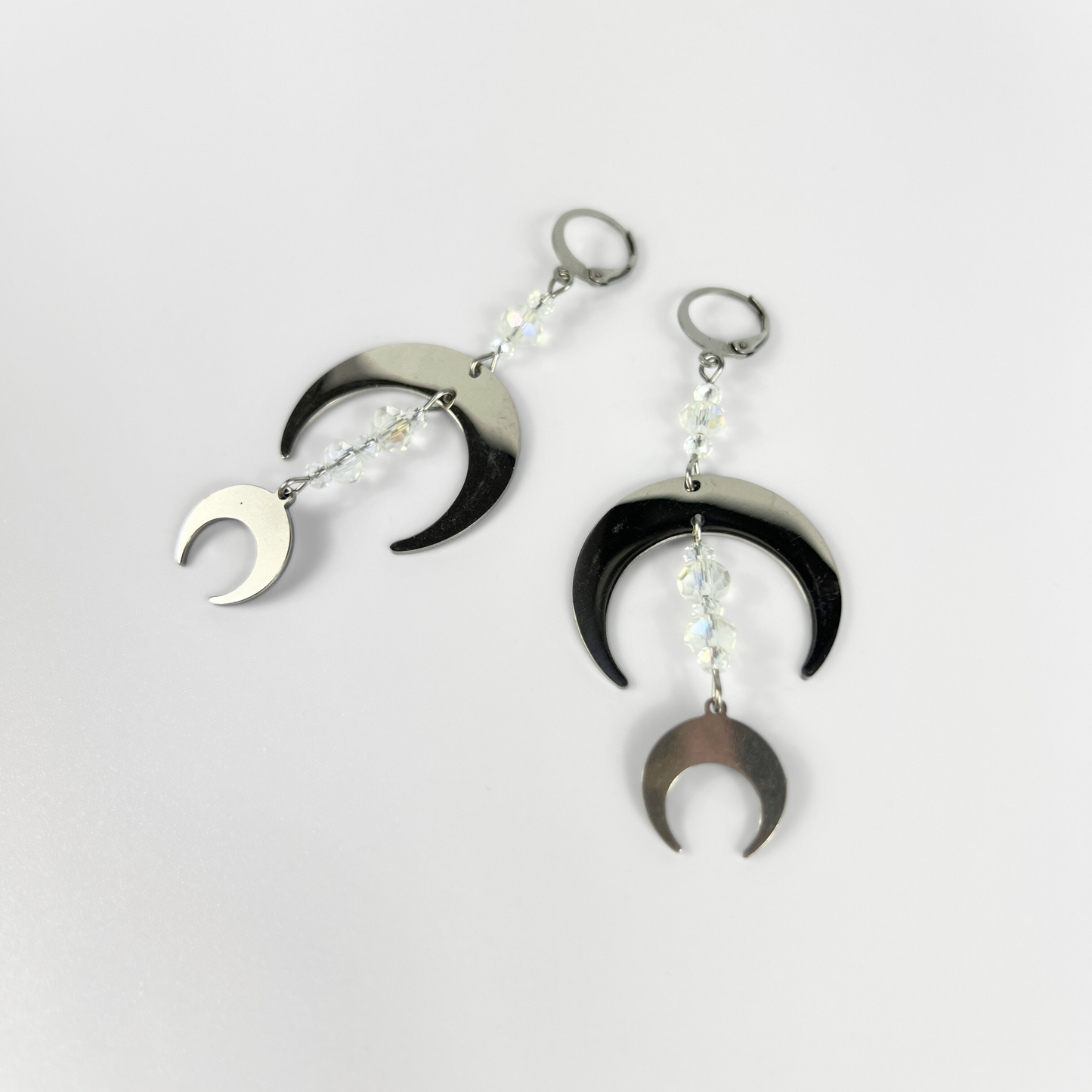 Moon crescents and crystals earrings Baguette Magick