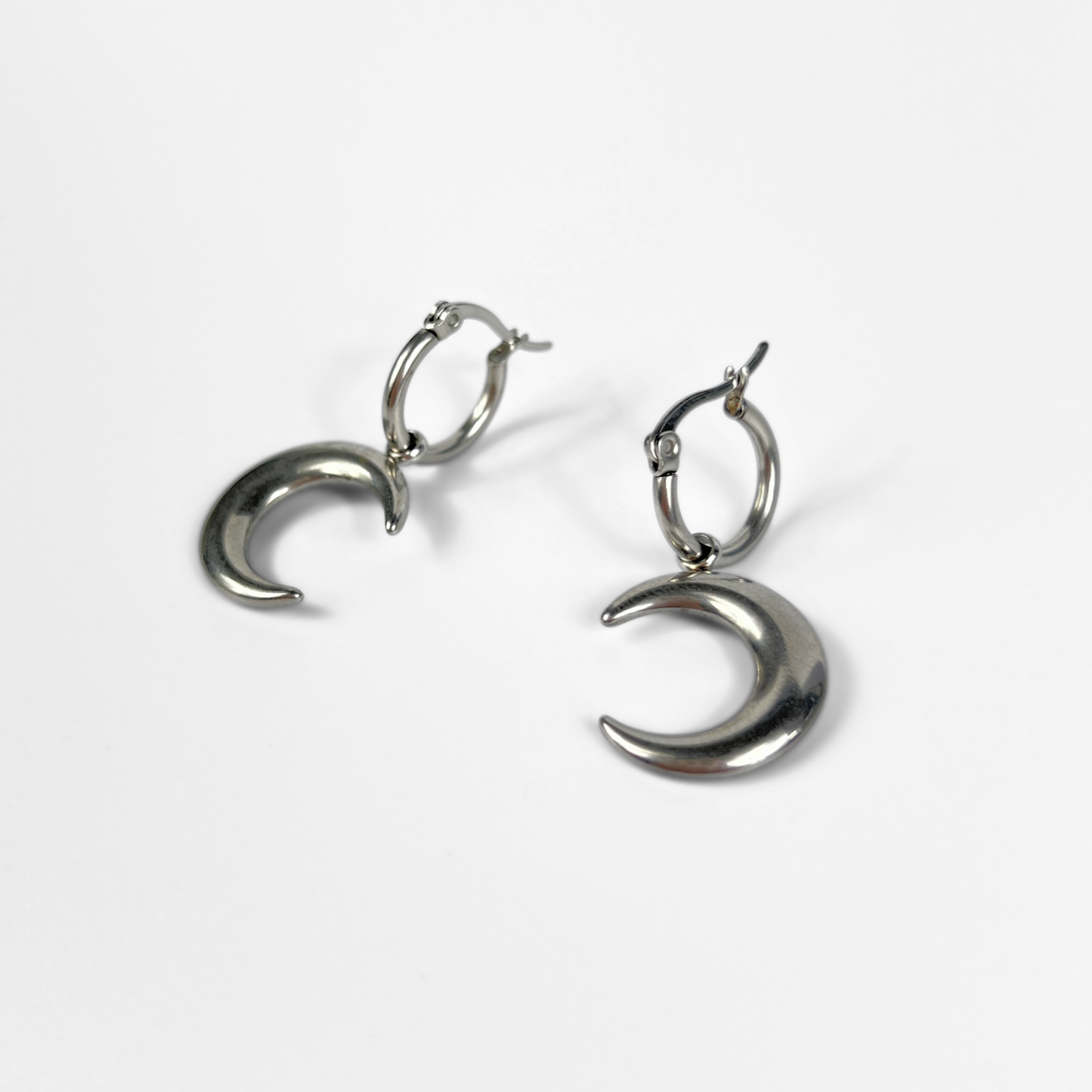 Crescent Moon pagan hoop earrings Baguette Magick
