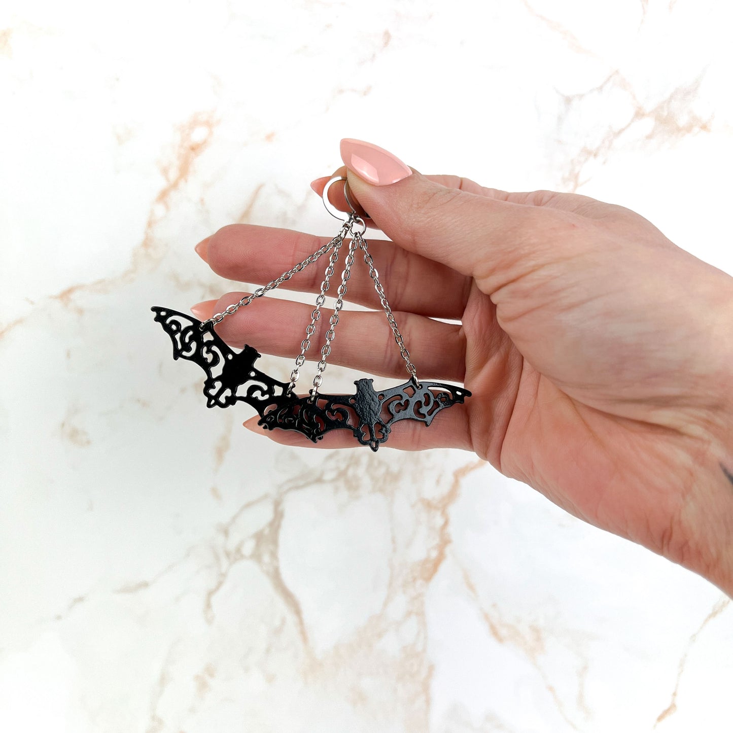 Black bats Halloween earrings Baguette Magick