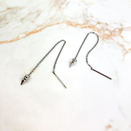 Spikes threader stainless steel earrings Baguette Magick