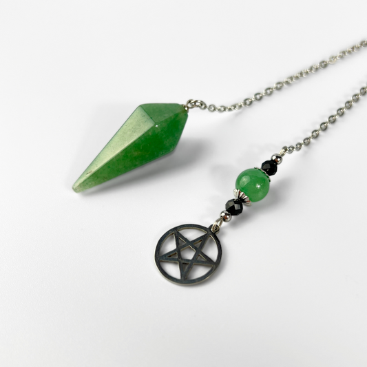 Le pendule pentacle de la sorcière, Aventurine, Onyx