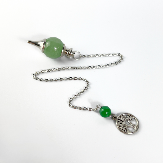 Aventurine and tree of life Sephoroton dowsing pendulum