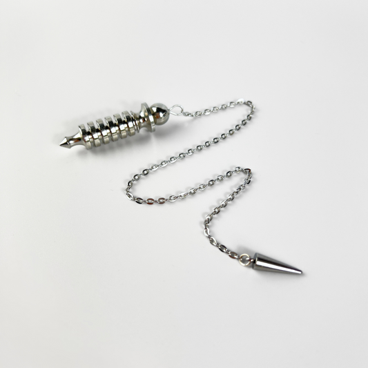 Egyptian Isis metal dowsing pendulum with a chamber