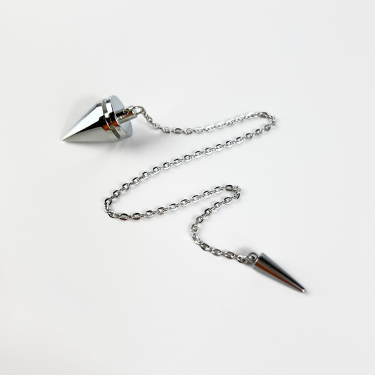 Cone and coil classic dowsing metal pendulum with a spike charm Baguette Magick