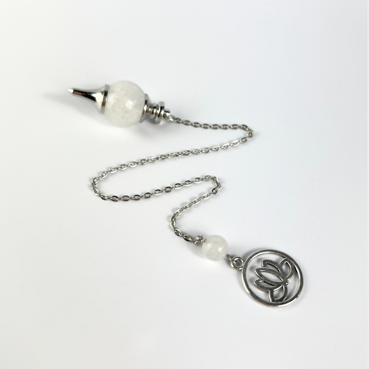 Clear quartz and lotus Sephoroton dowsing pendulum Baguette Magick