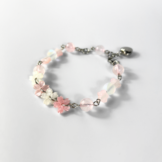 Celestial Cherry Blossom Bracelet, Rose Quartz
