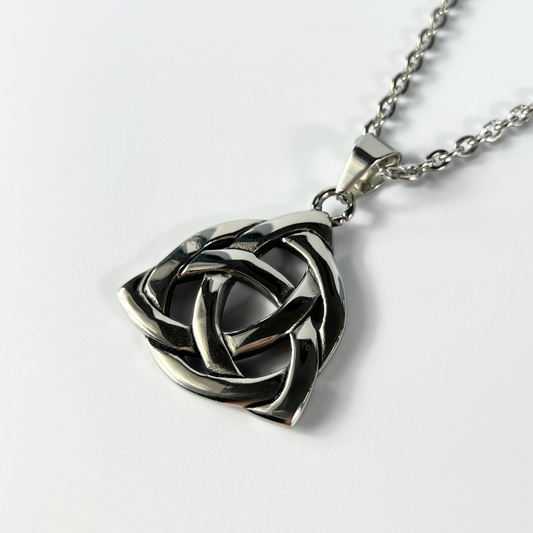 Big triquetra Celtic stainless steel pagan necklace Baguette Magick