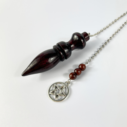 Coconut wood pentacle dowsing pendulum for divination
