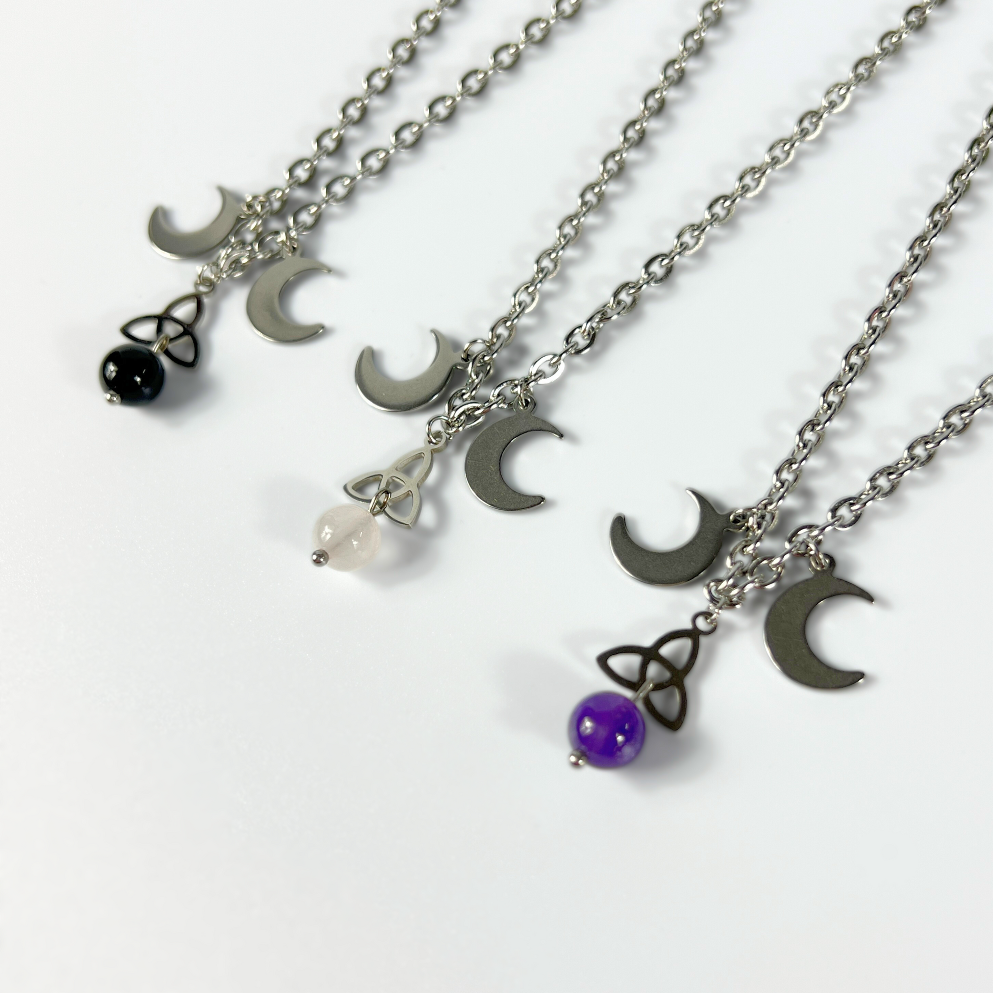 Triple moon Triquetra necklace Baguette Magick