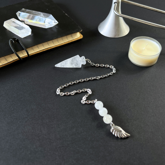Quartz and stainless steel wing pendulum Baguette Magick