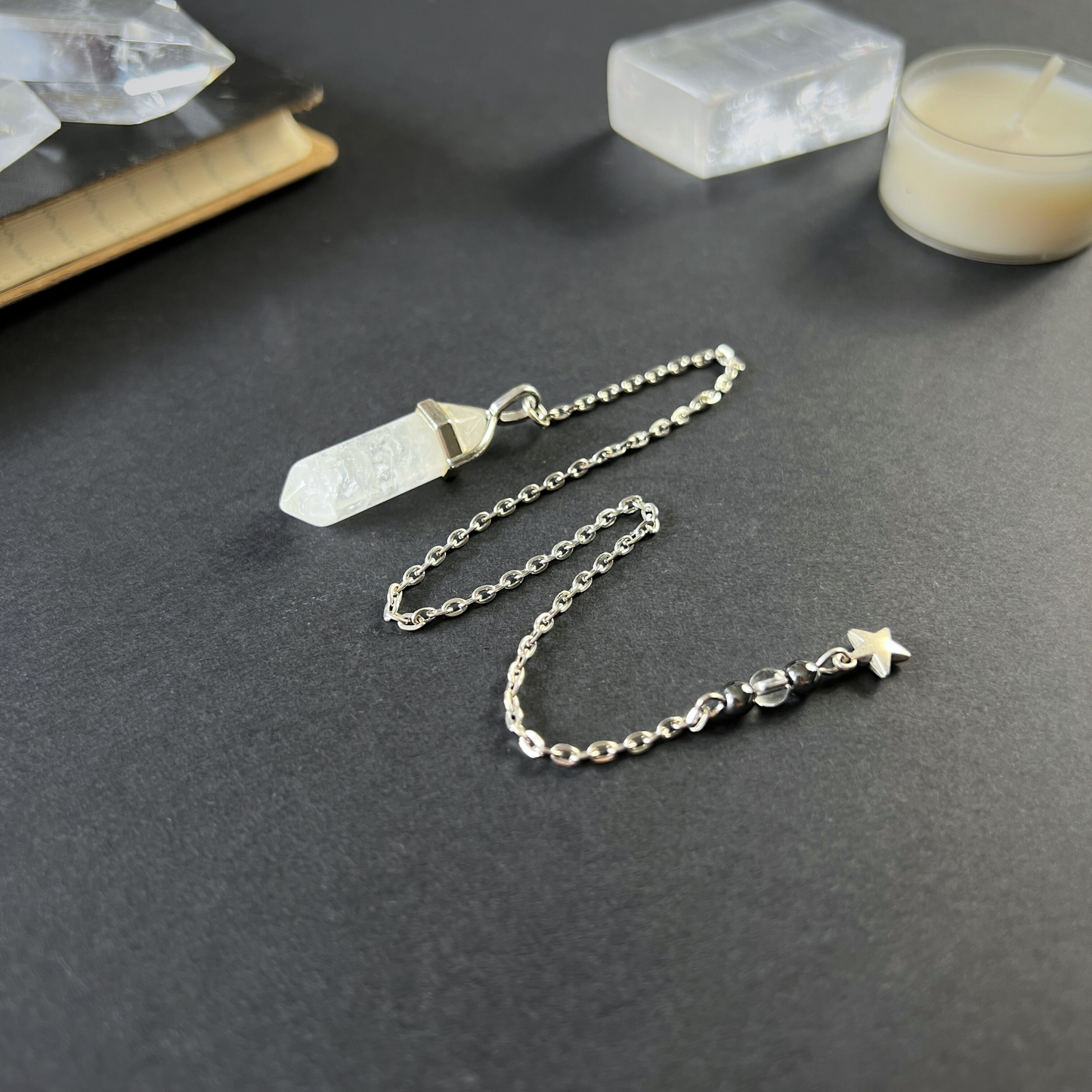 Pendule étoile quartz et hématite
