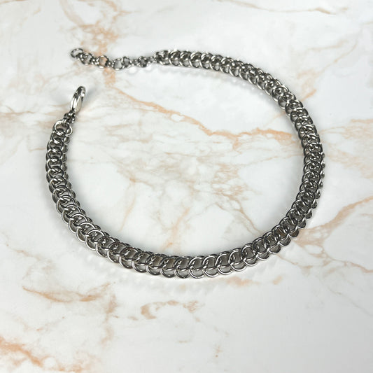 Half Persian chainmail choker stainless steel necklace
