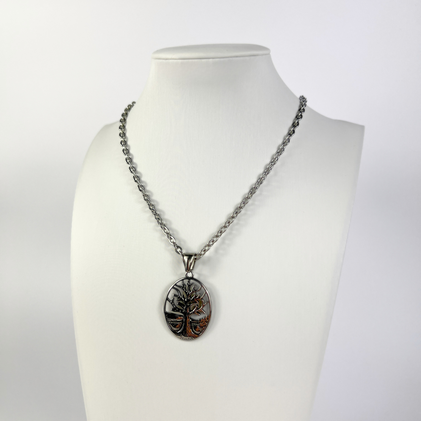 Winter tree gothic pendant necklace