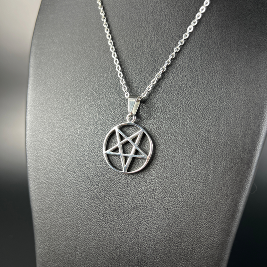Stainless steel reversed pentacle necklace Baguette Magick