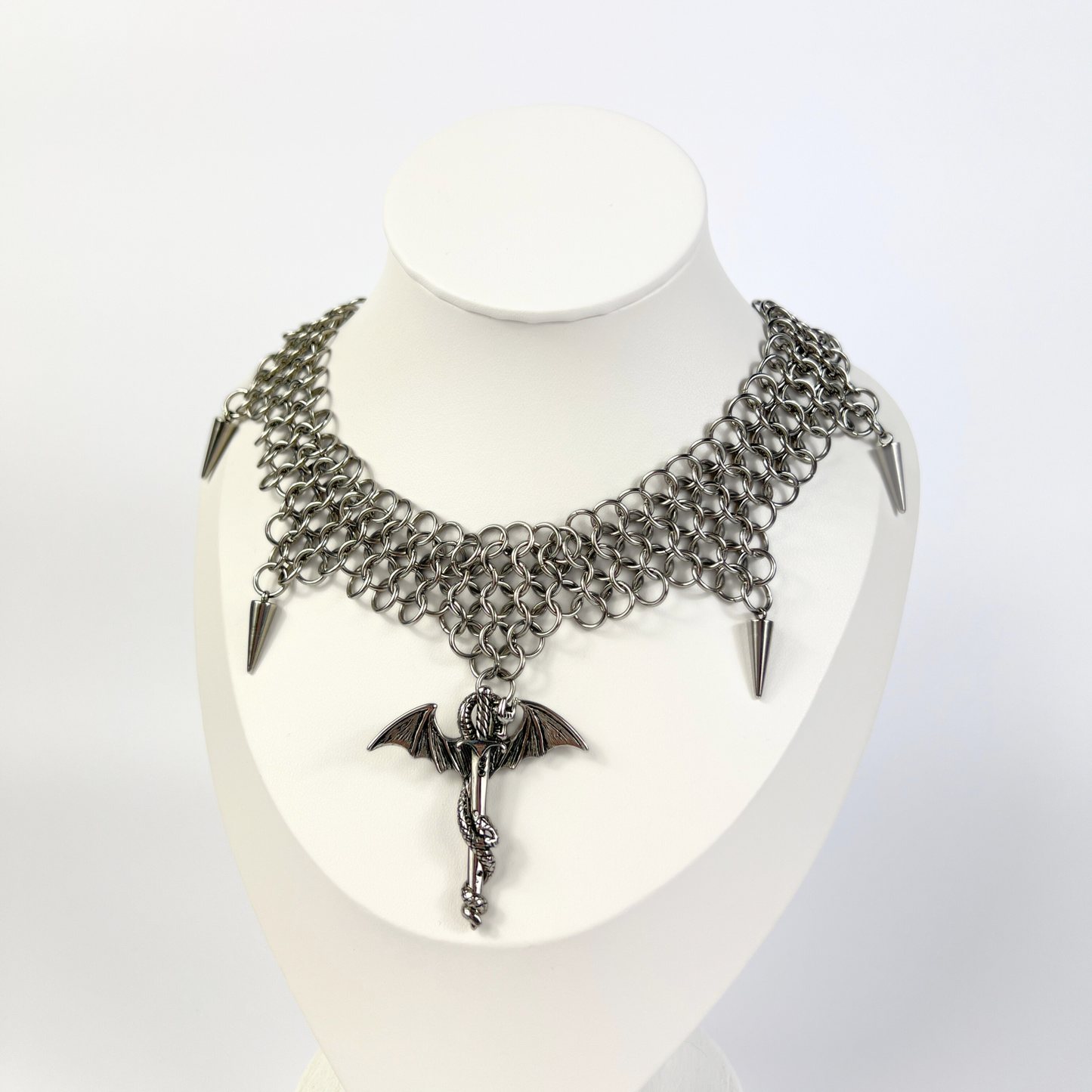 Dragon sword chainmail choker European 4 in 1 necklace