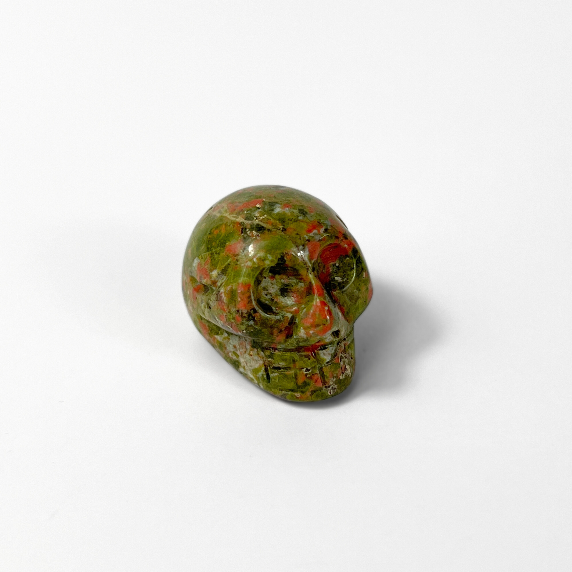 Tiny Unakite gemstone skull, amulet for altar, meditation, witchcraft Baguette Magick