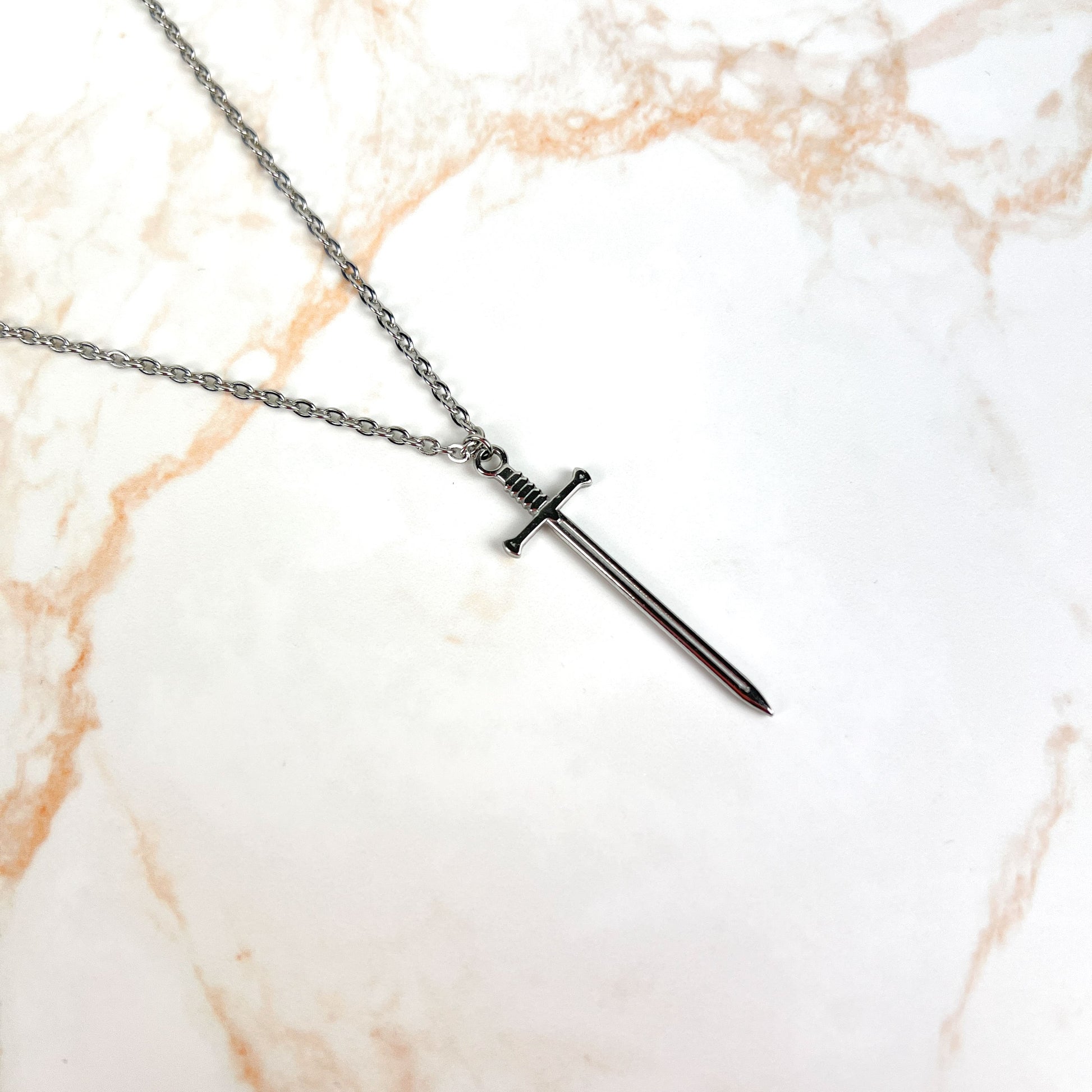 Sword fantasy necklace, stainless steel Baguette Magick