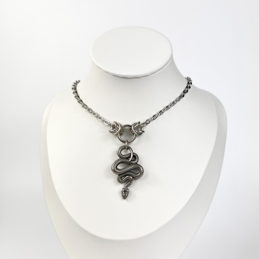 Snake choker necklace with Byzantine accents