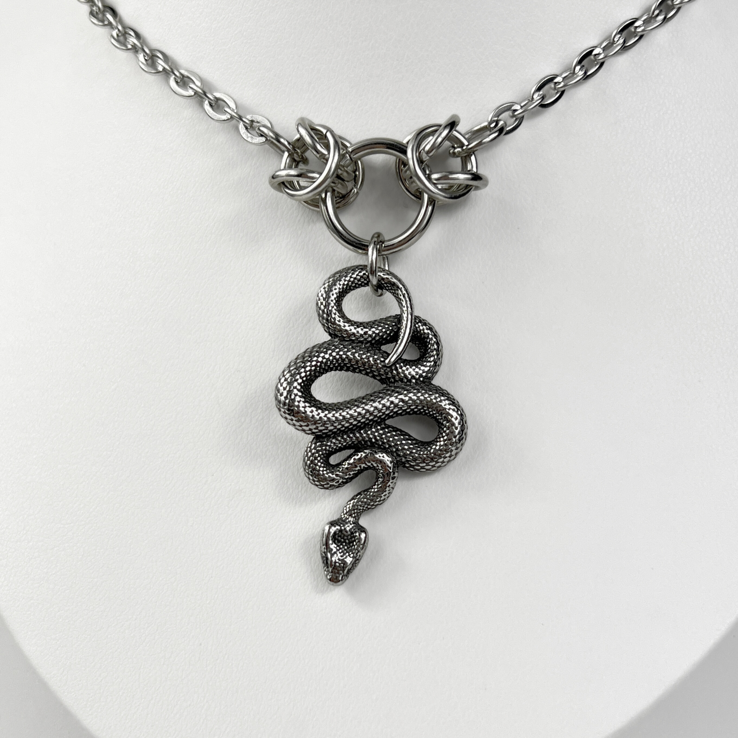 Snake choker necklace with Byzantine accents