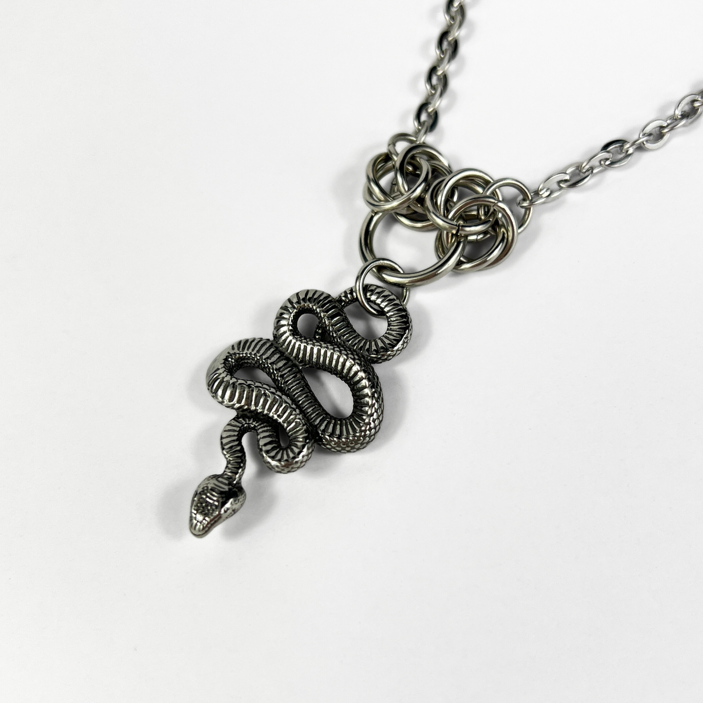 Snake choker necklace with Byzantine accents