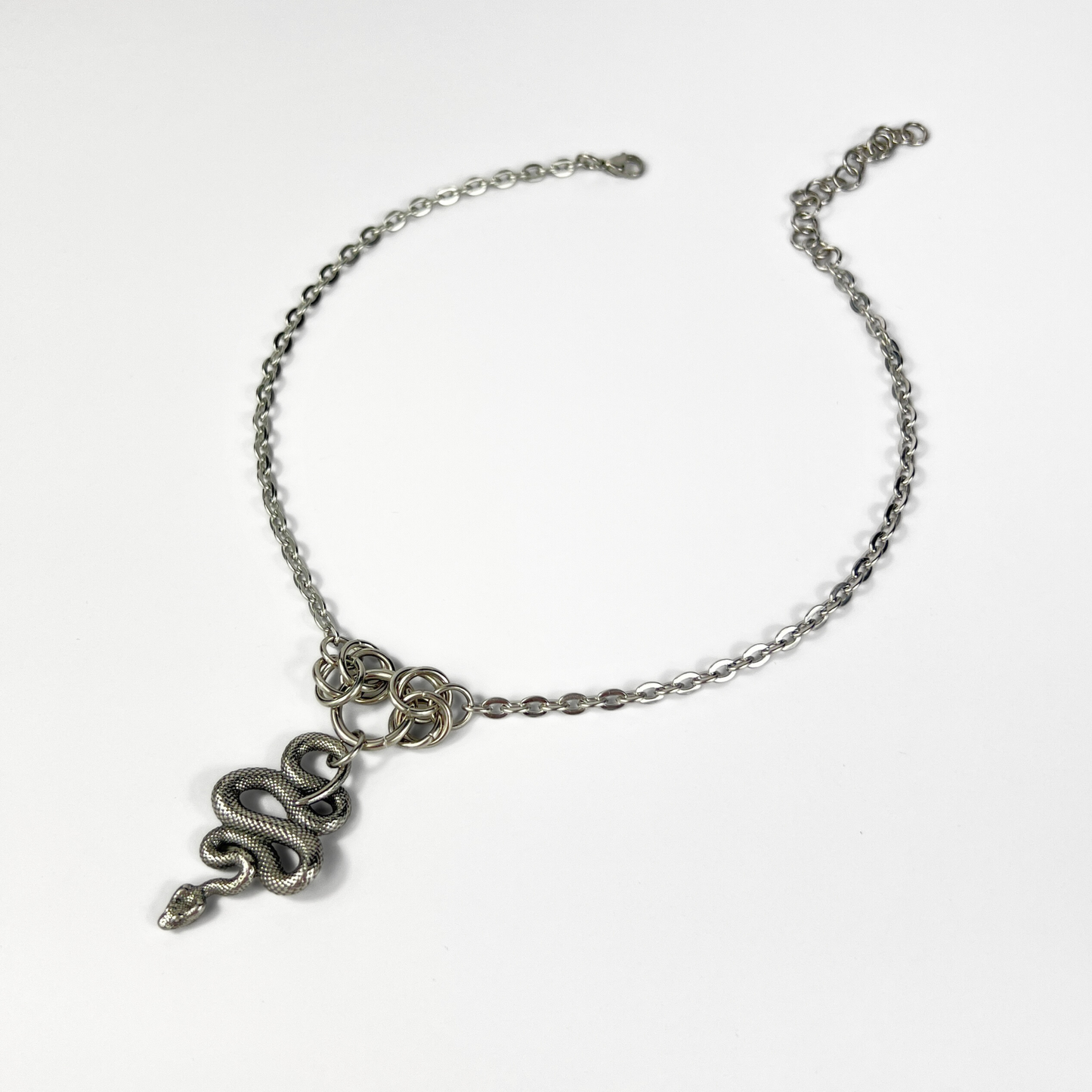 Snake choker necklace with Byzantine accents