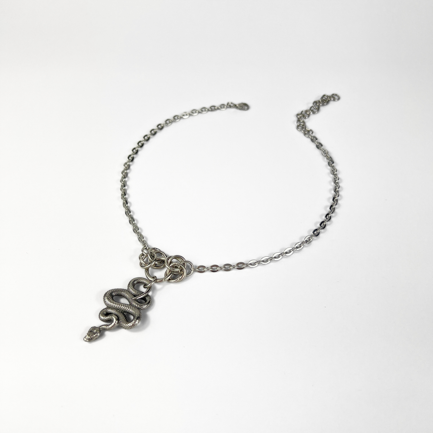 Snake choker necklace with Byzantine accents