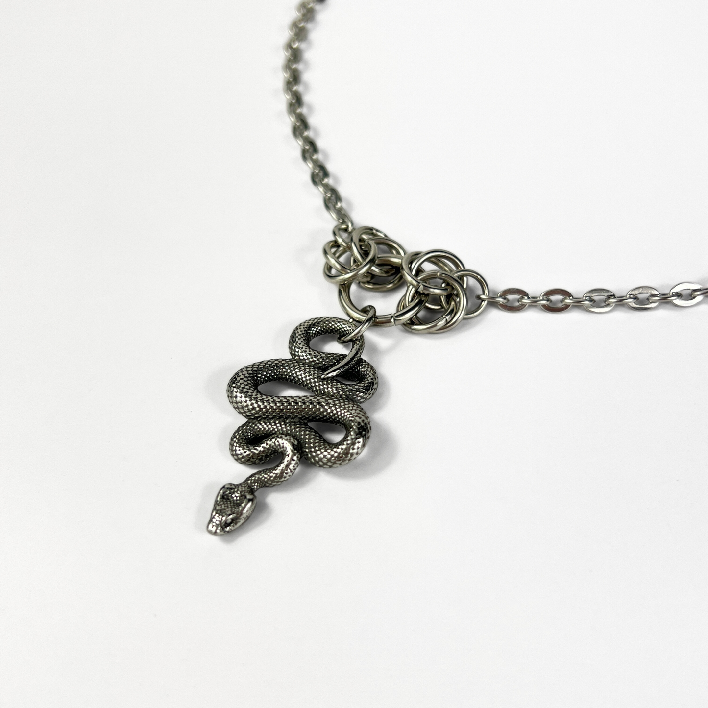 Snake choker necklace with Byzantine accents