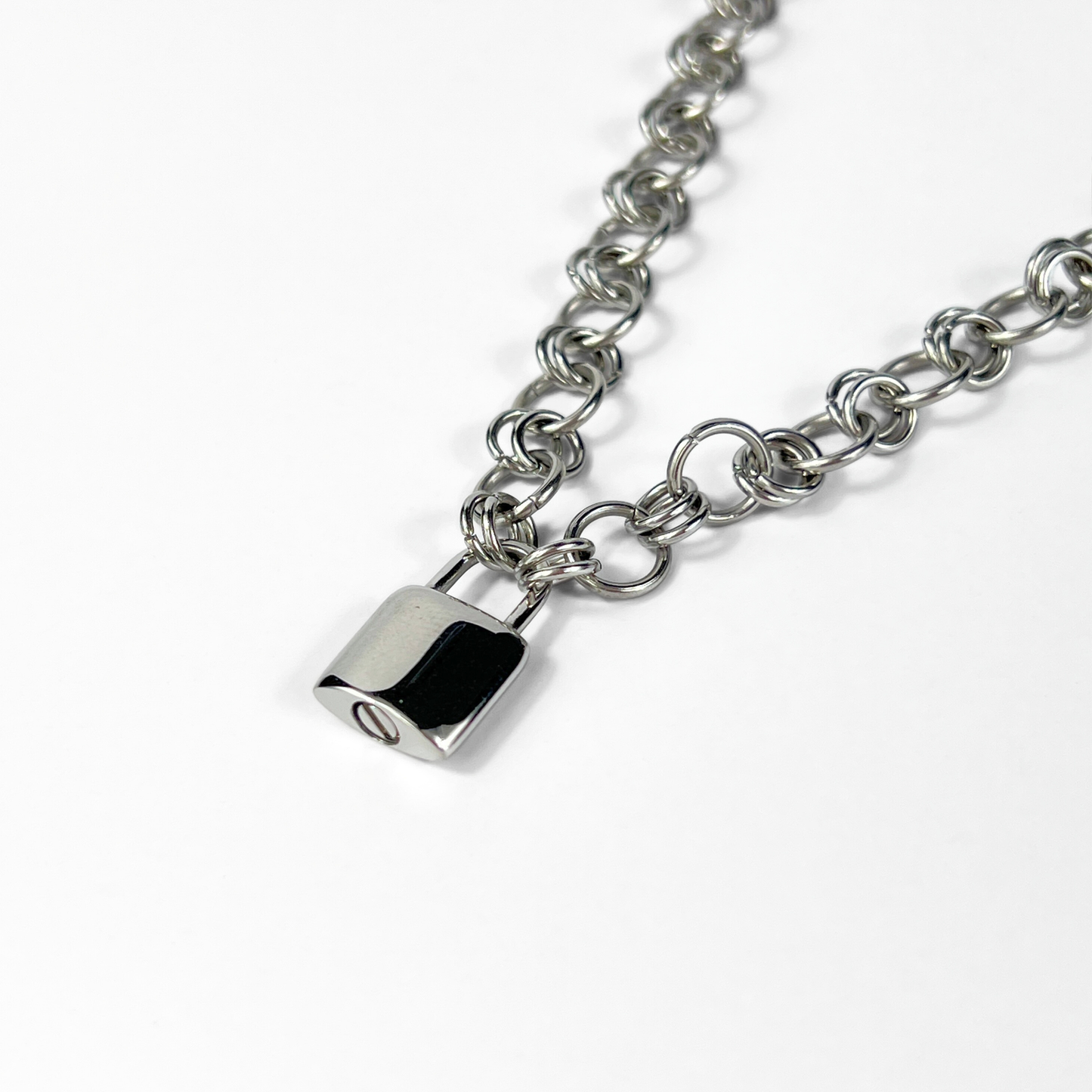 Padlock choker necklace, memorial pendant