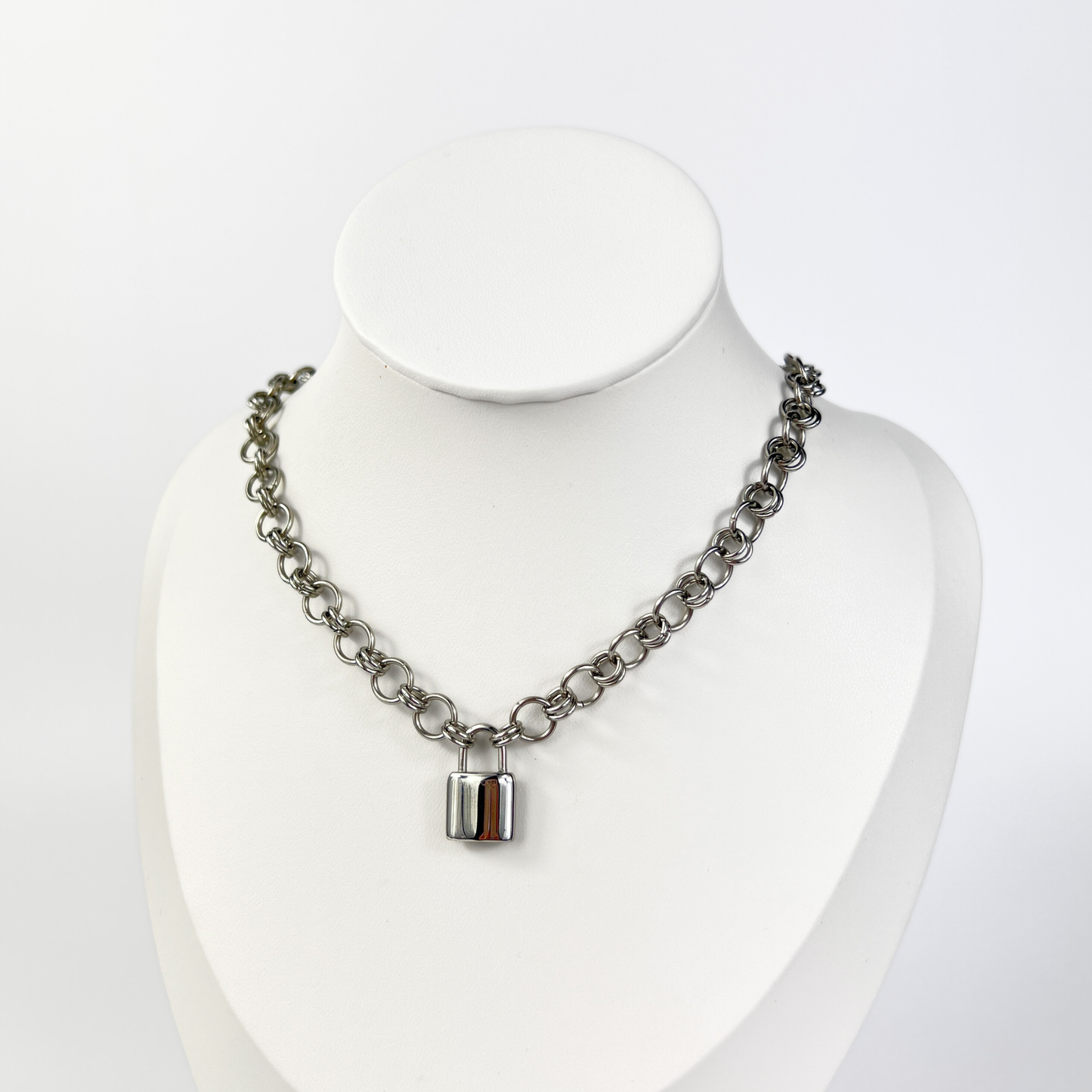 Padlock choker necklace, memorial pendant