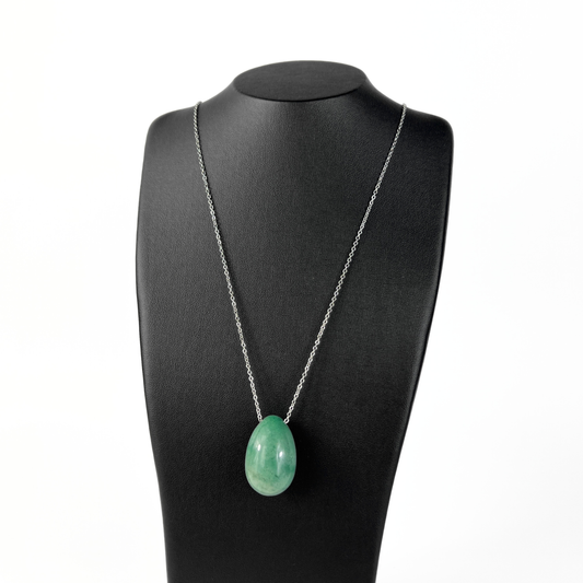 Collier œuf en pierre précieuse aventurine