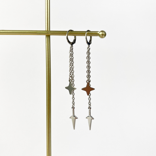 Kunai and shuriken earring, Mono or Pair