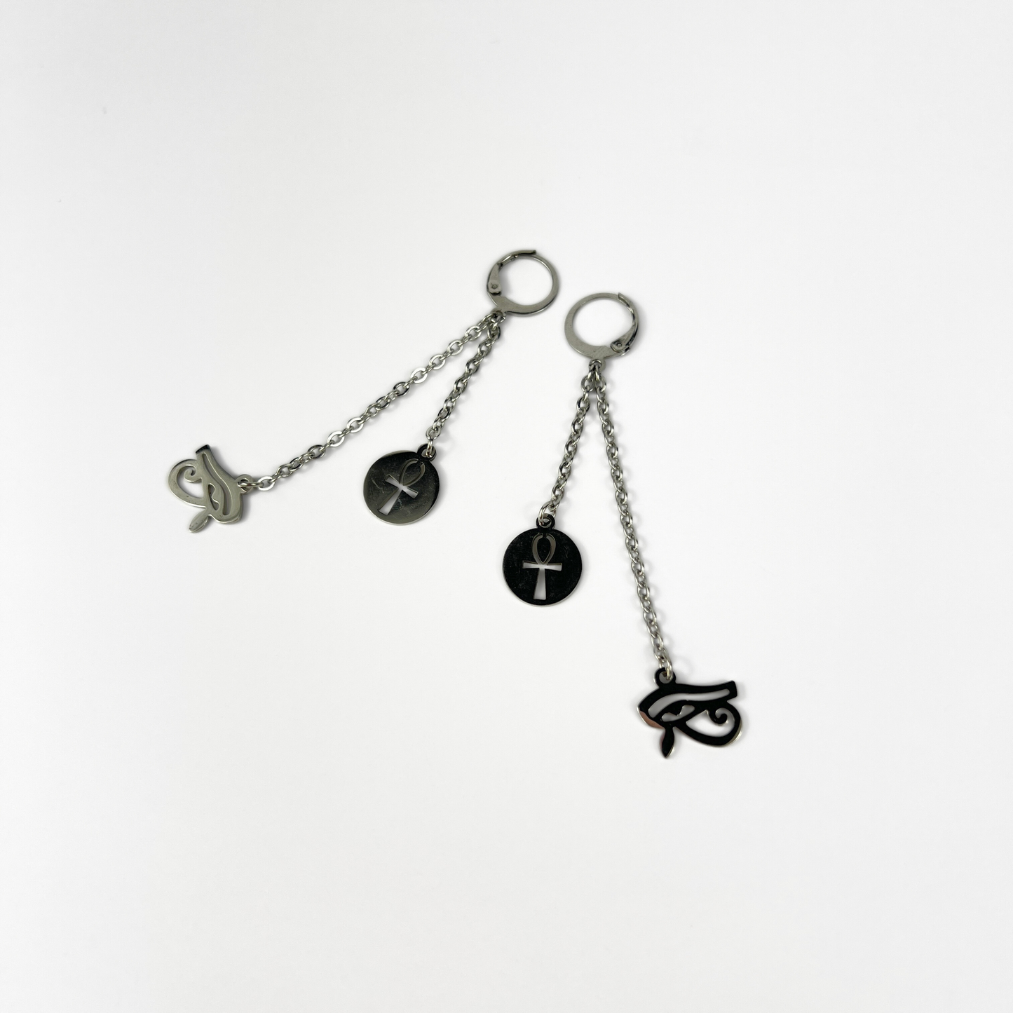 Ankh and Eye of Horus earring, Mono or Pair